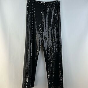The Paragon Wide Straight Leg Pull On Sequin Pants, M